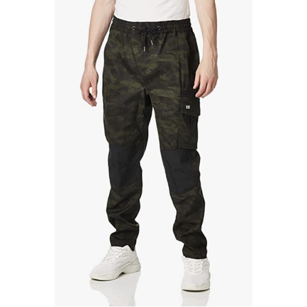 Cat Caterpillar Men Night Camo Utility Work Cargo‎ Pants Men 48X32 Tapered